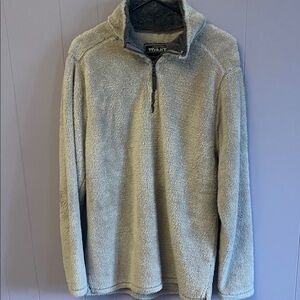 Trinity Light Gray Men's Plush Half-Zip Sweater